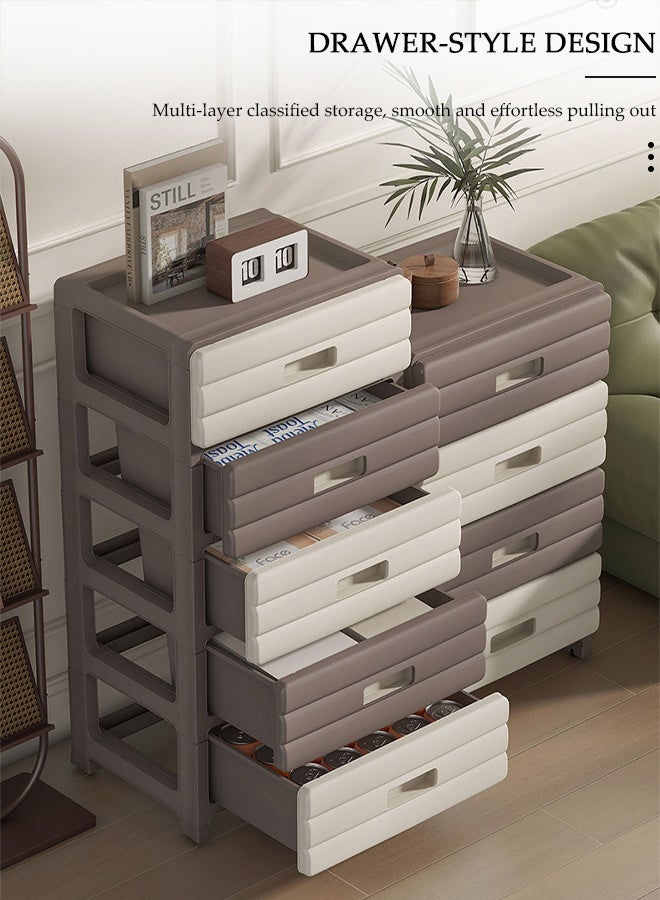 DUNISO 6-Layer  Storage Cabinet  with 360 ° Omnidirectional Wheels Handle，Storage Drawer Cart , Space Saving Dresser Storage Tower,Multifunctional Drawer Plastic Wardrobe，Storage Drawer Units   for Toys, Snacks, Books - Image 5